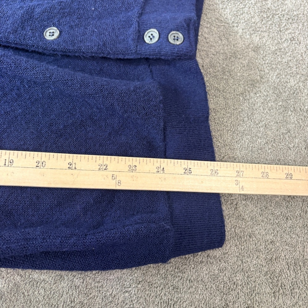 Vintage Izod Lacoste Cardigan Mens Size Medium Navy Blue V-Neck Knit Preppy 80s - Picture 6 of 7